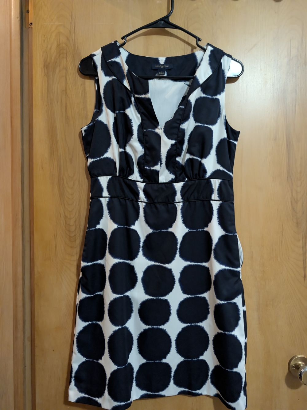 Banana Republic Black and White Polka Dot Sleeveless Dress